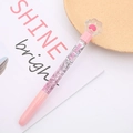 Pink quicksand gel pen with sparkly glitter liquid and cute 3D cat paw cap design - Bear Paw Fairy Pen White