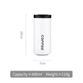 Minimalist white stainless steel insulated coffee tumbler with black lid and logo - 500ml / White