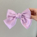 Elegante pinza para el pelo de satén morado con doble lazo para un estilo de princesa francesa - Púrpura Claro
