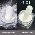 Polvere per unghie riflettente FG31 in luce naturale e confronto con l'effetto glitter - Polvere di Diamante Riflettente FG-31