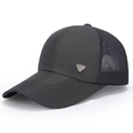 Gorra de béisbol gris oscuro de malla transpirable con logo Spirit para el sol de verano - Ajustable / Gris