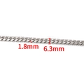 Polished silver stainless steel chain link for DIY jewelry, width 6.3mm and thickness 1.8mm - Dense Round Grind Chain 6.3mm