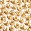 Golden heart-shaped metal beads for DIY necklace and bracelet jewelry making - Gold
