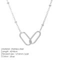 Collar minimalista de acero inoxidable plateado con eslabones de clip entrelazados - Color Acero
