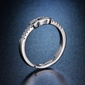 Anello regolabile in argento con pavé di diamanti e design numerico 520 da donna - Aperto Regolabile / Oro Bianco