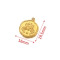 Cancer zodiac charm in 18K gold-plated stainless steel, size 16mm x 19.5mm - Cancer