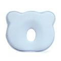 Light blue bear-shaped memory foam baby pillow with breathable mesh for flat head prevention - 25*23*3*1 / Blue