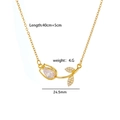 Gold plated tulip pendant necklace with zircon stone and 40cm plus 5cm adjustable chain - White (Gold Tone)