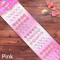 Pink self-adhesive crystal rhinestone stickers with hearts and flowers for DIY crafts - Shell Series Pink