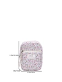 Floral print makeup bag in white and pink fabric with zipper and size dimensions - Small / Profusion (White with Pink Green Floral)
