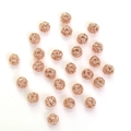 Cuentas huecas de oro rosa de 14k con diseño de filigrana para joyería DIY - Cuenta Hueca Redonda de 4mm / Chapado en Oro Rosa (Retención de Color)