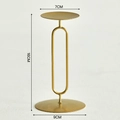 Nordic gold metal candle holder variant with 16cm height and minimalist circular design - Large / Gold