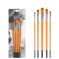 5-piece set of artist paint brushes with orange handles for oil and watercolor - 5Pcs Filbert HB095C / Bright Orange