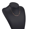 Bohemian gold chain necklace featuring delicate pink beads and metallic accents - Pink Rhodochrosite Style Beads
