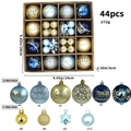 44-piece Christmas ball ornament set in blue, gold, and silver finishes with 6cm and 3cm sizes - Gold Silver Blue Mixed / 44pcs Set
