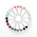 Spille di sicurezza a U con perle finte colorate disposte in un cerchio decorativo - Mix Multicolore (XZ4601)