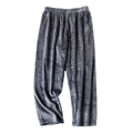 Thick dark grey flannel lounge pants with comfortable elastic waistband for winter warmth - M / Premium Grey