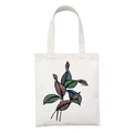 Canvas tote bag with colorful leaf print and dual-handle shoulder strap design - Colorful Hand-painted Leaves (STD2-M)