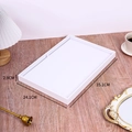 Detail view of the white jewelry display tray with dimensions 35.1 x 24.1 x 2.9 cm - Large Double-Sided Empty Tray