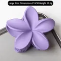 Large purple plumeria hair claw clip with a matte finish for summer beach styling - Dark Purple