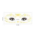 Waterproof gold glitter face tattoos with stars and floral patterns, model JFF-013 - Flower Star and Heart Style (JFF-013)