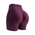 Short de yoga sans couture taille haute avec effet push-up en bordeaux pour le sport - Cerise Noire