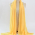 Elegant long chiffon shawl wrap in bright ginger yellow with premium draping effect - 145