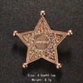 Elegant rose gold star brooch with colorful rhinestones for suits and dresses - Rose Gold Five-pointed Star Style (XD7998-1)
