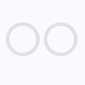 Minimalist white geometric silicone O-rings set for stylish stainless steel earrings - Hollow Round / Steel