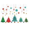 Kerst muurstickers set met kleurrijke bomen, rendieren en sneeuwvlokken voor raamdecoratie - Kerstboom Rendier Set/PH-SD1078