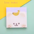Zelfklevende briefjes met hond en banaan in paars, maat 8x8cm met 80 vellen - Schattige dieren plaknotities - Banaanbeer / 80 Stuks/Verpakking