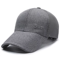 Grey mesh baseball cap with long brim and SPORT embroidery for outdoor sports - Adjustable / Dark Gray