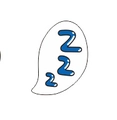 Cute cartoon ZZZ sleep emoji acrylic hair clip with blue lettering in a white bubble - Snoring 1 (QT--CY123)