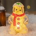 Leuchtende Lebkuchenmann-Weihnachtsfigur mit LED-Licht und dekorativem rotem Schal - Weihnachten Transparenter Roter Schal Lebkuchenmann / 6.5cm*4cm*10.5cm