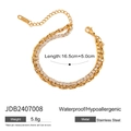 Detail of gold multi-layer stainless steel bracelet showing size and weight specs - Gold