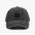 Casquette de baseball grise délavée en coton avec broderie 3D du chiffre 23 usée - Réglable / Noir (24A286)
