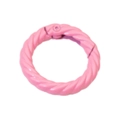 Pink twisted spring O-ring alloy buckle with spiral texture for DIY keychain making - Outer Diameter 28mm / Lacquer Peach