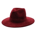 Cappello Fedora classico in maglia bordeaux con trama in ciniglia e tesa larga - M (56-58cm) / Borgogna
