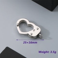 Silver stainless steel heart handcuff pendant, 25x16mm charm for DIY jewelry making - Heart (25x16mm) / Steel