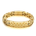 Bracciale da uomo in acciaio al titanio dorato con catena barbazzale e piastra - Oro