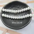 Faceted milky white glass beads with AB iridescent coating for DIY jewelry making - White Jade AB Color / 3# Flat Bead
