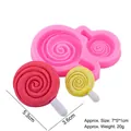 Pink spiral lollipop silicone mold for chocolate and fondant cake decorating - 1# Pink-Small
