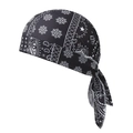 Elastic bandana pirate hat in black with white paisley and snowflake patterns - One Size / Black Snowflake/Star