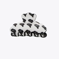 Classic white British style hair claw clip with black hat pattern for women - White Black Hat Pattern Claw