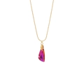 Collier doré avec pendentif cristal dégradé rose et violet au fini poli brillant - 9# Collier Goutte d'Eau
