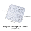 Irregular geometric earrings silicone mold with U-shapes and leaf patterns for DIY resin - Irregular Earring Mold ED#257