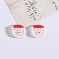 Santa Claus resin earrings 19x21mm and 2g for Christmas DIY jewelry making - Santa Head Style 2