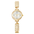 Orologio da donna al quarzo dorato con bracciale di strass e quadrante bianco - Oro