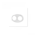 Macro detail of rhodium plated heart connector with 14x10mm size markings for DIY jewelry - P00966-Silver Pig Nose Style
