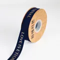 2.5cm navy blue ribbed ribbon with gold LOVE IS ETERNAL lettering for floral packing - 2.5cm Wide x 30 Yards Long / Navy Blue